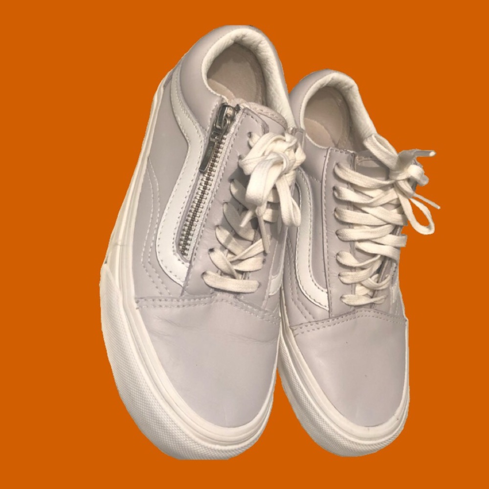 Leather Purple pastel Zipper Vans
